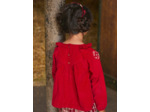 Blouse brodée en velours côtelé