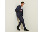 Pantalon de costume uni slim - Bleu foncé