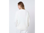 Pull épais en mélange laine bicolore ECRU Femme