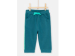 Pantalon molleton piqué vert bouteille bébé garcon