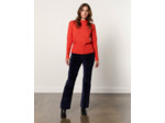 Pull épais contenant de la laine uni ORANGE Femme