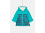 Imperméable bleu à imprimé à rayures bébé garçon
