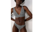 Culotte bikini bas de maillot à carreaux