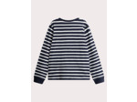 T-shirt marine avec rayures blanches pour garçon