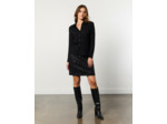 Chemisier maille manches longues uni NOIR Femme