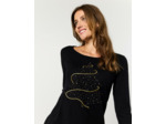 Pull fin à motifs NOIR Femme