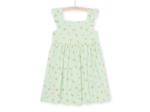 Robe vert amande à mancherons volantés