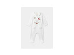Combinaison blanche + bandeau marron pour bébé fille