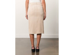 Jupe midi unie BEIGE