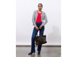 Gilet en mélange coton bicolore NOIR Femme