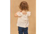 Blouse à smock brodée