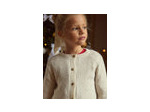 Gilet de Noël écru pour fille avec broderies dorées