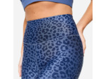 Legging de fitness taille haute femme, imprimé léopard bleu