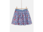Jupe réversible bleu lavande à imprimé fleuri pour fille
