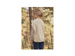 Poncho écru torsadé pour fille avec nœud