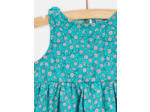 Robe fleurie bleu turquoise pour bébé fille