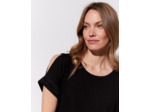 T-Shirt manches courtes uni NOIR Femme