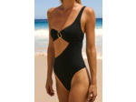 Maillot de bain 1 pièce sans armature avec détail bijou,Maillot de bain 1 pièce sans armature avec détail bijou;${refinementColor}