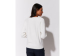Pull fin uni décoré BLANC Femme