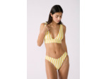 Brésilien high leg bas de maillot rayé