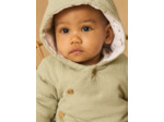 Veste à capuche en gaze de coton et jersey