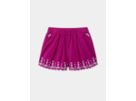 Short évasé rose fuschia à broderies fleuries Fille