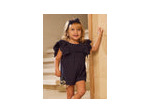 Combinaison bleu marine à volants pour bébé fille
