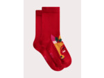 Chaussettes rouge animation biche pour fille