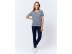 Tee-shirt marinière manches courtes en mélange coton rayé MARINE Femme