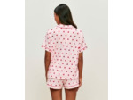 Short en jersey côtelé avec motifs cœurs et coccinelles