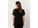 Blouse manches courtes unie NOIR Femme