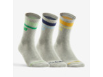 Chaussettes de sport hautes New Balance x 3 grises bandes de couleur