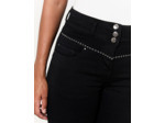 Pantalon 7/8 slim uni NOIR Femme