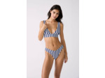Brésilien high leg bas de maillot rayé