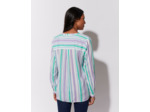 Blouse manches longues à fines rayures BLANC Femme