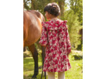 Robe fleurie en velours côtelé