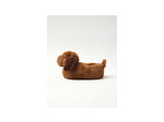 Pantoufles marron à tête de chien pour fille