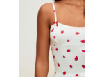 Débardeur en pointelle à motifs fraises