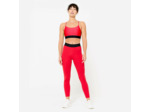 Brassière bretelles fines croisées maintien léger Femme, Rouge