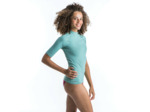 Tee shirt anti uv surf top 100 manches courtes femme kaki clair