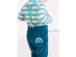 Pantalon turquoise foncé à bretelles pour bébé garçon