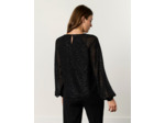 Blouse manches longues unie NOIR Femme