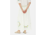 Jupe mi-longue à motif floral brodé