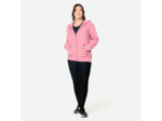 Sweat zippé fitness en molleton femme, vieux rose