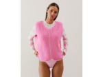 Veste sans manches en sherpa rose