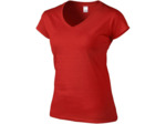 Tshirt À Manches Courtes Et Col En V Femme (Rouge)