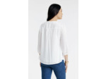 Blouse boutonnée col mao avec broderie