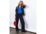 Blouse manches courtes unie BLEU Femme