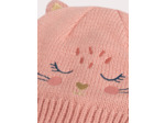 Bonnet rose animation chat pour bébé fille