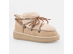 Boots à talon compensé Femme beige